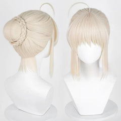 Cosplay Perruque Saber Altria Pendragon Fate Grand Order Jeu Perruque Blonde/Blanc Cassé