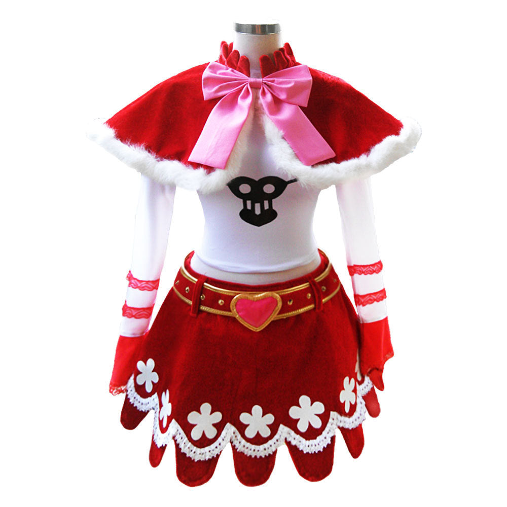 Cosplay Costume Perona One Piece Thriller Bark Arc Anime Cosplay Tenue Rouge et Blanche