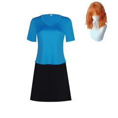 One Piece Live Action 2(2026) Nami Tenue Bleue et Noire Cosplay Costume Perruque
