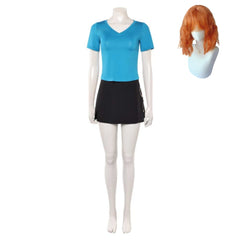 One Piece Live Action 2(2026) Nami Tenue Bleue et Noire Cosplay Costume Ver.2 Perruque