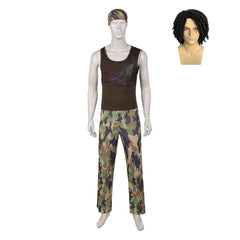 One Piece Live Action 2(2026) Usopp Tenue de Camouflage Verte Cosplay Costume Perruque