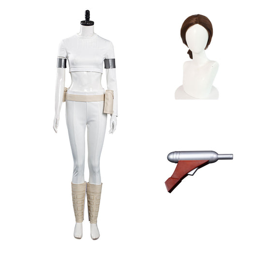 Padmé Amidala Padme Tenue Blanche Cosplay Costume