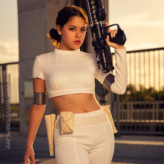 Padmé Amidala Padme Tenue Blanche Cosplay Costume