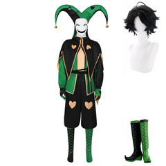 The Freak Circus Harlequin Tenue Verte/Pierrot Tenue Rouge/Jester Tenue Violette Cosplay Costume