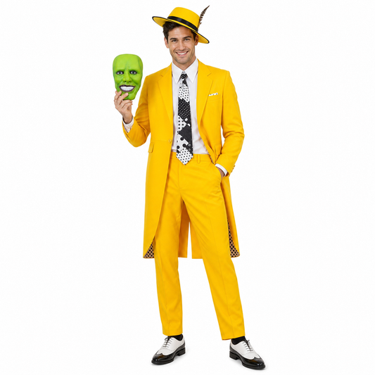 The Mask Jim Carrey Tenue Jaune Halloween Carnaval Cosplay Costume