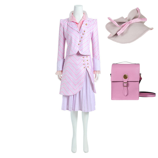 Wicked(2024) Glinda Tenue Rose Rayée Cosplay Costume