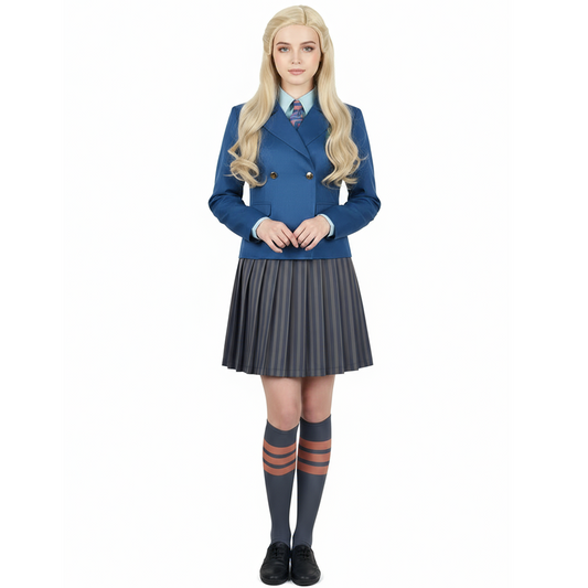 Wicked(2024) Uniforme Scolaire Bleu Cosplay Costume