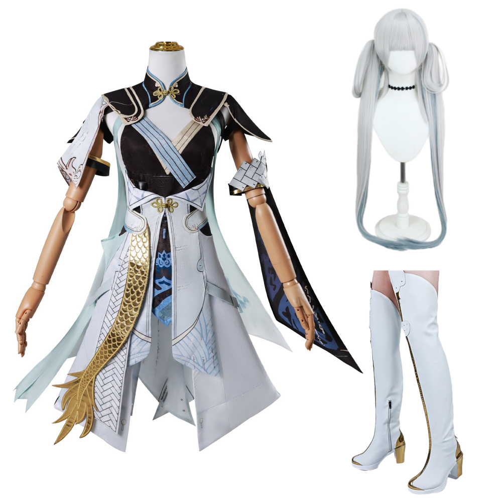 Wuthering Waves Jinhsi Cosplay Costume Perruque Chaussures
