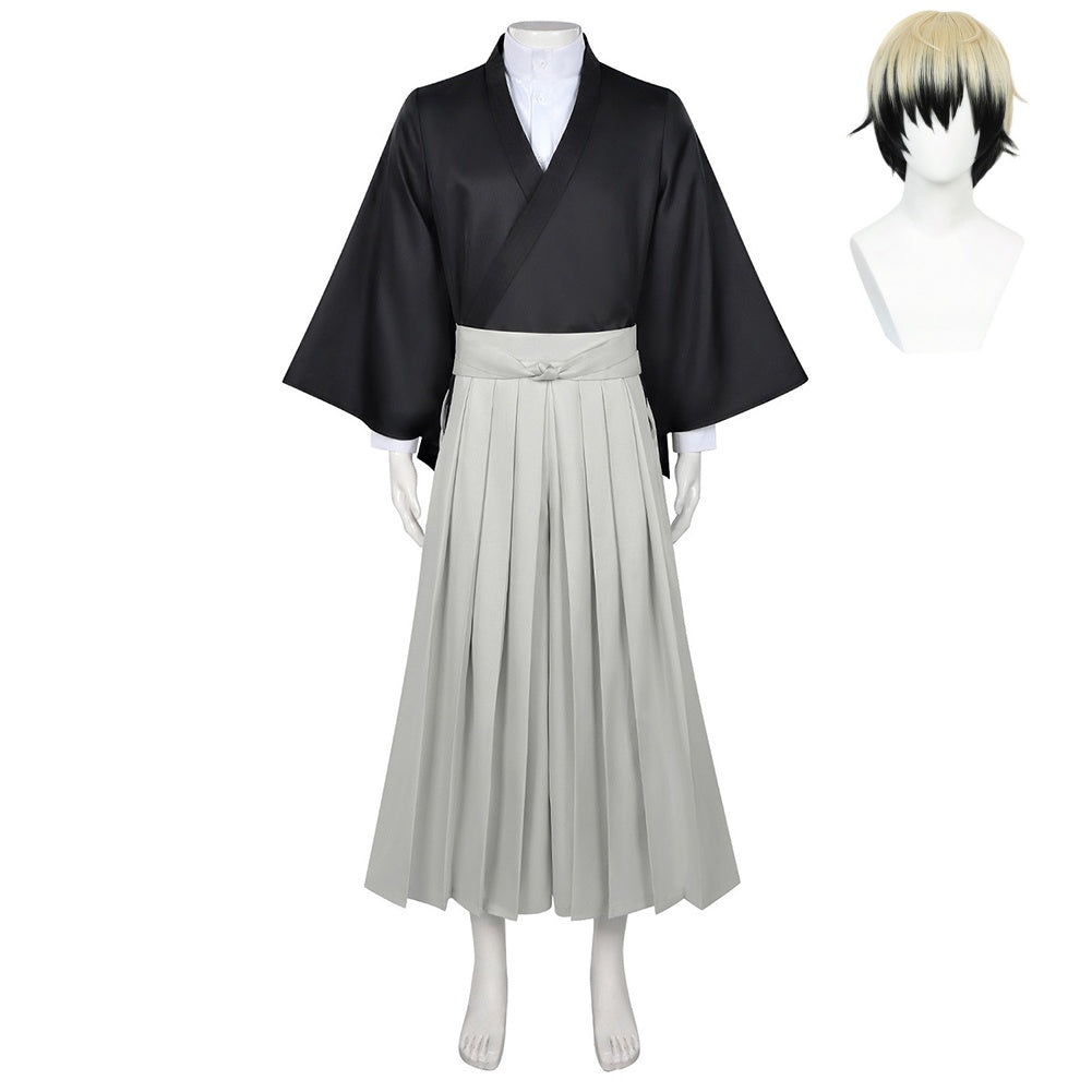 Zenin Naoya Tenue Noire et Grise Cosplay Costume Perruque