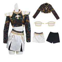 Enfant KPop Demon Hunters Huntrix Rumi Mira Zoey Golden Tenue Noire Cosplay Costume