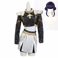 Enfant KPop Demon Hunters Huntrix Rumi Mira Zoey Golden Tenue Noire Cosplay Costume