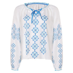 ABBA Anni-Frid Synni Lyngstad Chemise Bleu et Blanc 1970S Cosplay Costume