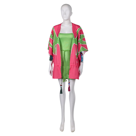 ABBA Femme  Agnetha Faltskong 1970s Tenue Rose-vert Costume Vintage