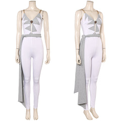 ABBA Femme Agnetha Faltskong 1970s Combinaison Blanche Costume Vintage