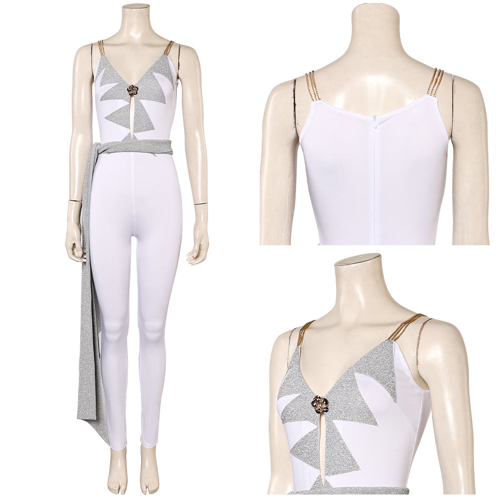 ABBA Femme Agnetha Faltskong 1970s Combinaison Blanche Costume Vintage