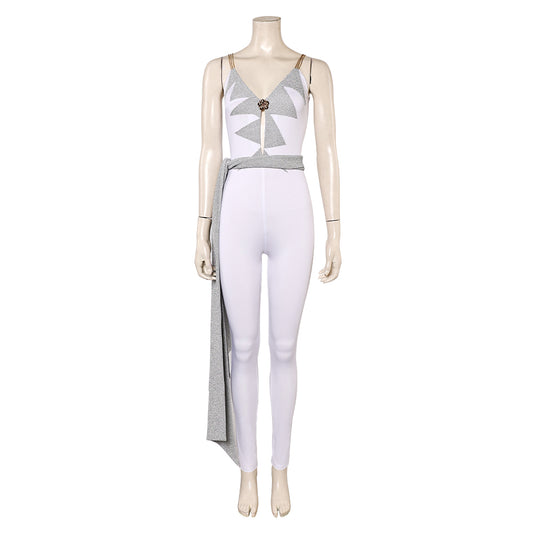 ABBA Femme Agnetha Faltskong 1970s Combinaison Blanche Costume Vintage