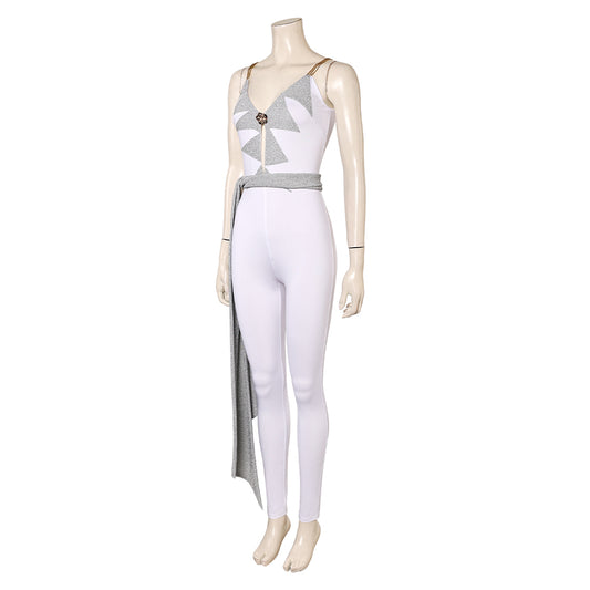 ABBA Femme Agnetha Faltskong 1970s Combinaison Blanche Costume Vintage