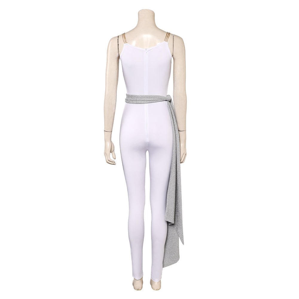 ABBA Femme Agnetha Faltskong 1970s Combinaison Blanche Costume Vintage