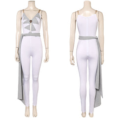 ABBA Femme Agnetha Faltskong 1970s Combinaison Blanche Costume Vintage