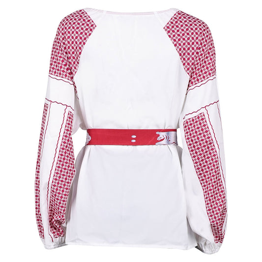 ABBA Femme Anni-Frid Lyngstad 1970s Chemise Rouge et Blanche Costume Vintage