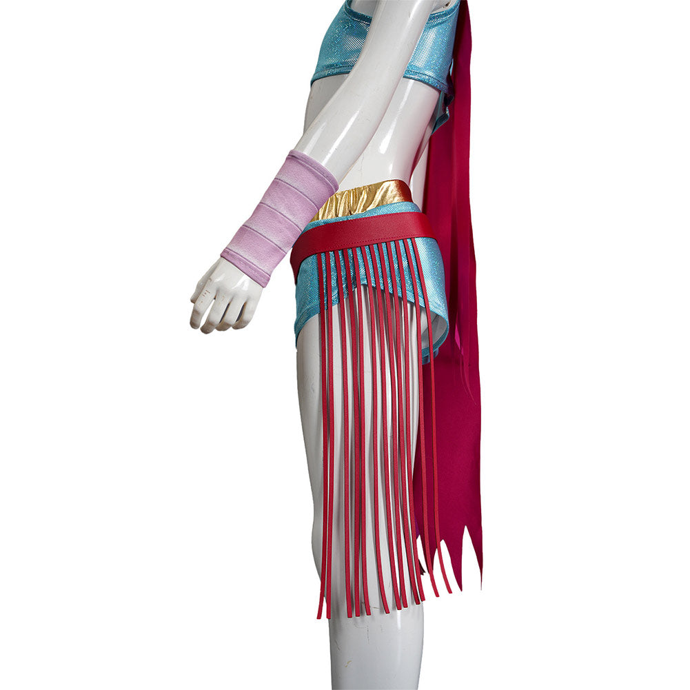 Adulte & Enfant Zootopia 2 Gazelle Tenue Bleue avec Châle Cosplay Costume