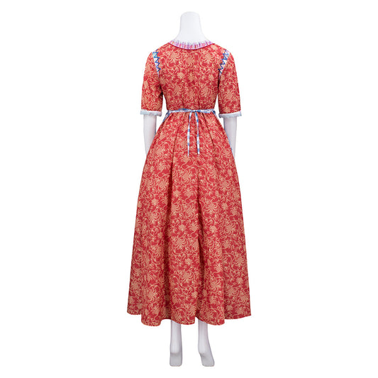 Adulte Blanche Neige(2025) Blanche Robe Rouge+Tablier Cosplay Costume