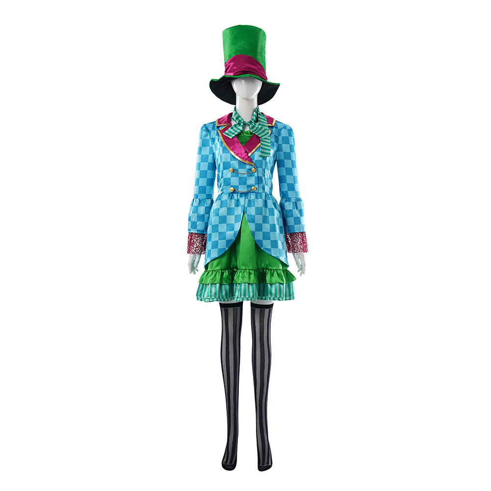 Alice in Wonderland Alice Robe Bleue et Chapeau Cosplay Costume