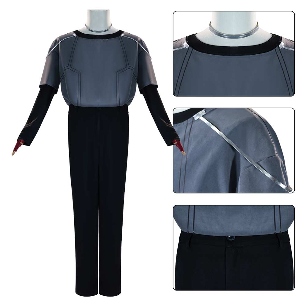 Alien Stage Luka Tenue Noire et Bleue Cosplay Costume