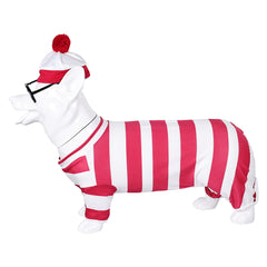 Animal Ou est Charlie Costume Rayé Rouge et Blanc pour Chien