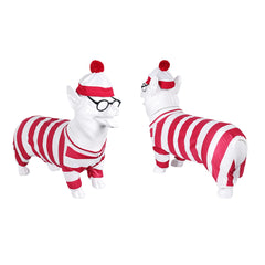 Animal Ou est Charlie Costume Rayé Rouge et Blanc pour Chien