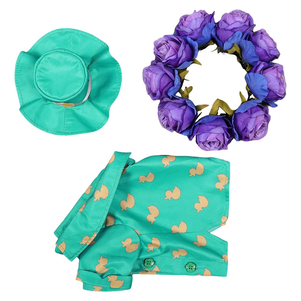 Animal Requin Jeff Costume Vert+Chapeau+Couronne de Cou Pour Chien