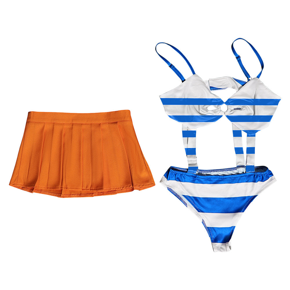 Anime One Piece Nami Maillot de Bain Bikini Cosplay Costume