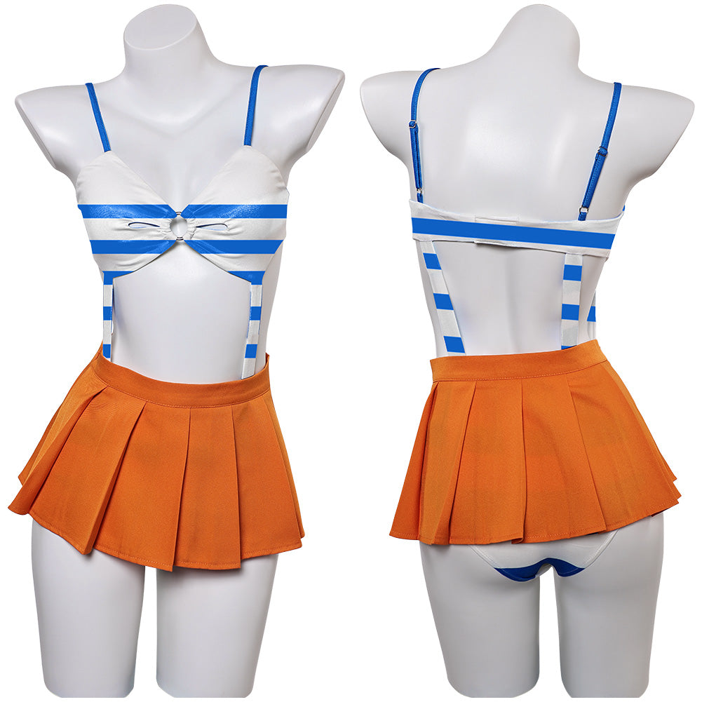 Anime One Piece Nami Maillot de Bain Bikini Cosplay Costume