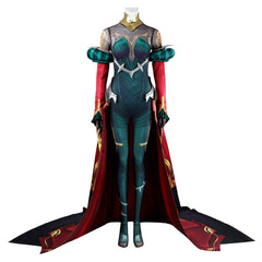 Arcane: League of Legends Saison 2 Mel Tenue Verte et Rouge Cosplay Costume