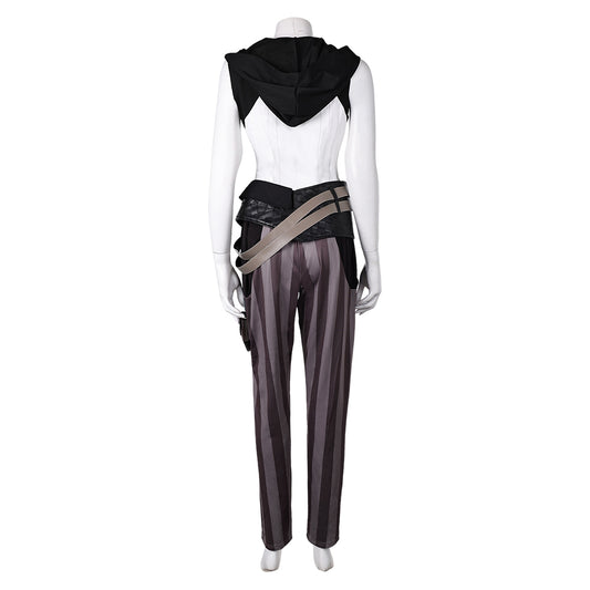 Arcane: League of Legends Saison 2 Vi Tenue Blanche et Noire Cosplay Costume