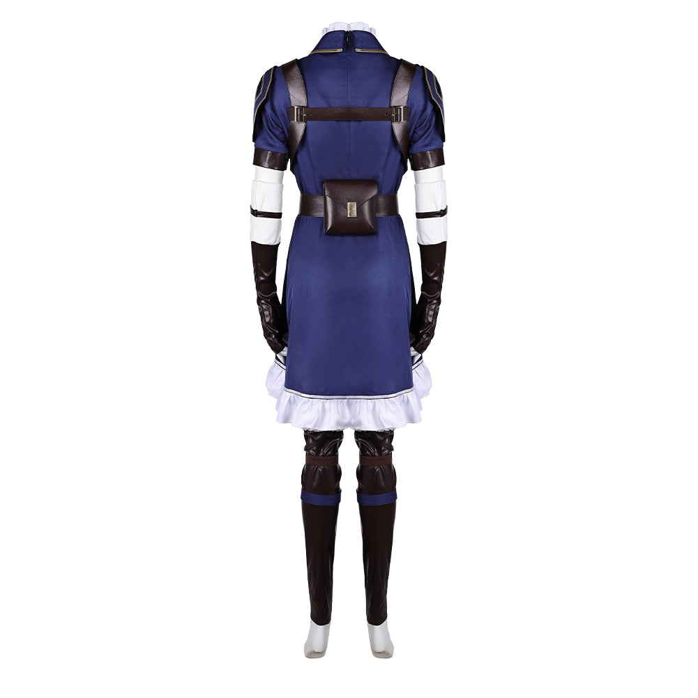 Arcane: League of Legends Saison 2(2024) Caitlyn Tenue Bleue à Manches Courtes Cosplay Costume