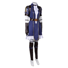 Arcane: League of Legends Saison 2(2024) Caitlyn Tenue Bleue à Manches Courtes Cosplay Costume