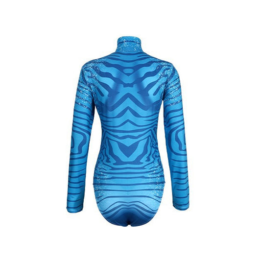 Avatar: De Feu et de Cendres Maillot de Bain Bleu à Manches Longues Cosplay Costume