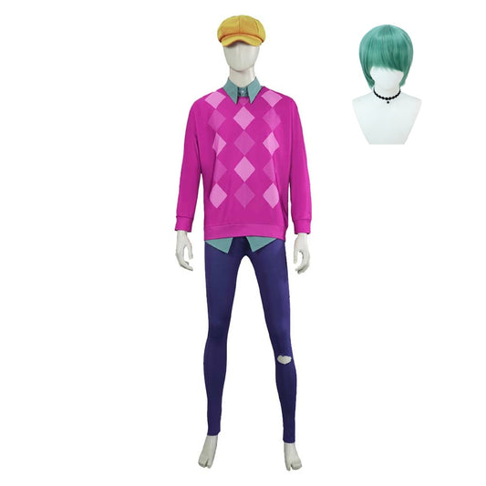 Kpop Demon Hunters(2025) Baby Haut Rose+Pantalon Bleu+Chapeau Cosplay Costume