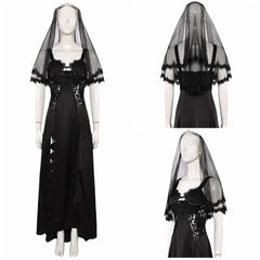 Beetlejuice 2(2024) Astrid Deetz Robe de Mariée Noire Cosplay Costume