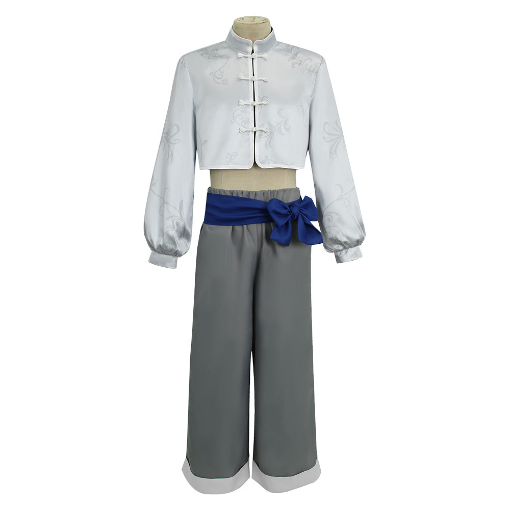 Blue Lock Nagi Seishiro Tenue Chinoiserie Grise et Blanche Cosplay Costume