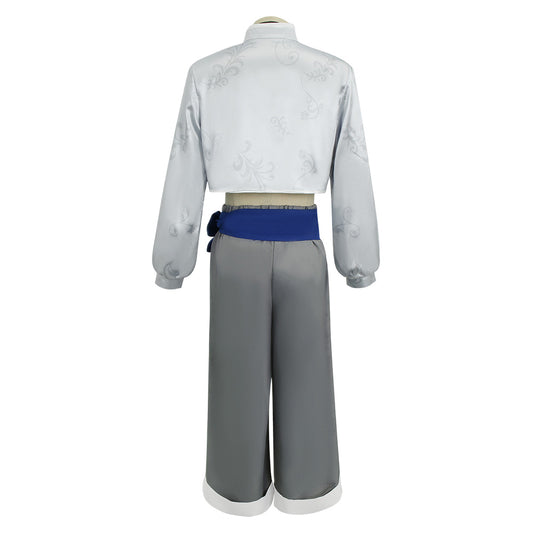 Blue Lock Nagi Seishiro Tenue Chinoiserie Grise et Blanche Cosplay Costume