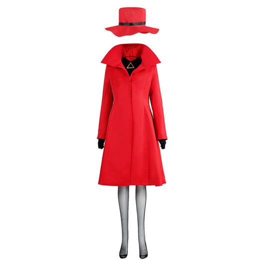 Mais Où Se Cache Carmen Sandiego? Carmen Tenue Rouge Cosplay Costume