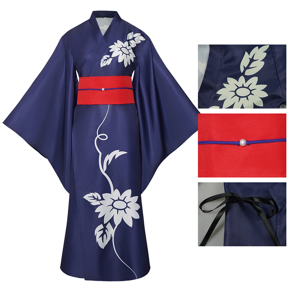Cosmic Princess Kaguya(2026) Kaguya Kimono Bleu Cosplay Costume