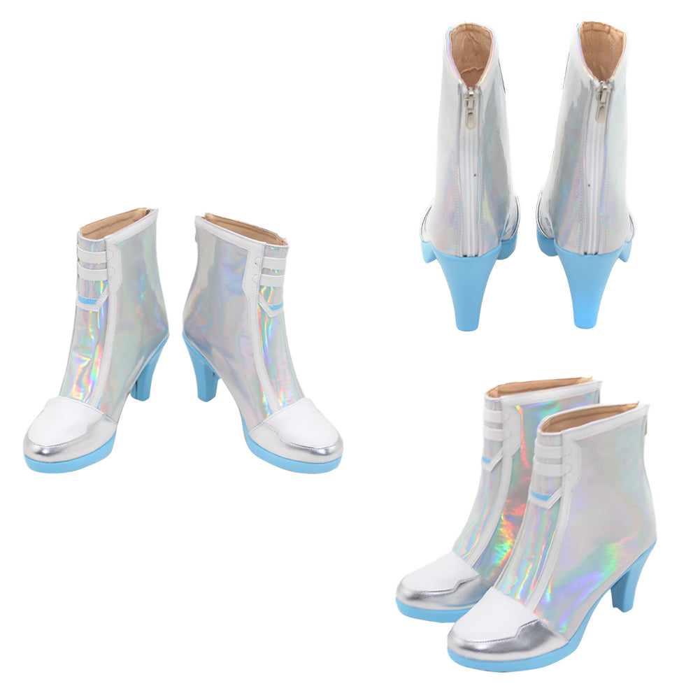 Cosplay Accessoire Ashe Overwatch Jeu Cosplay Chaussures Argentées Femme