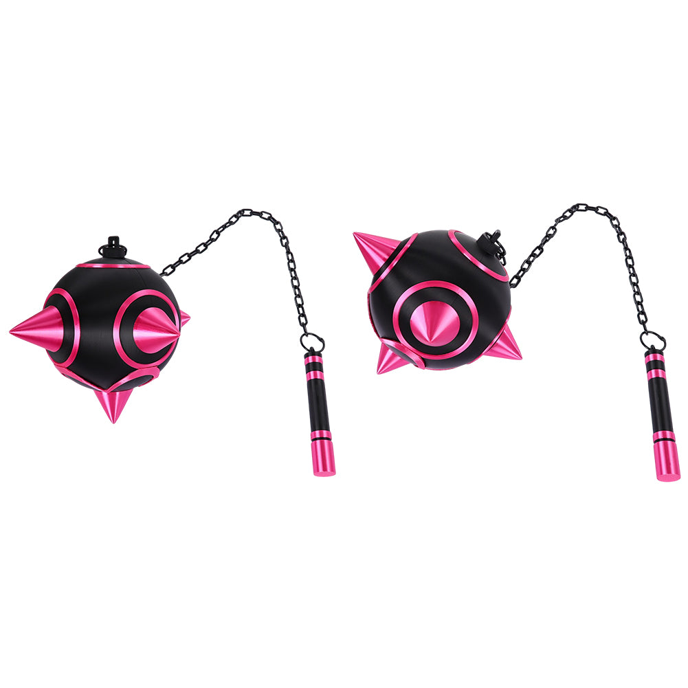 Cosplay Accessorie Rem RE0(2026) Anime Cosplay Masse d'Armes Rose et Noire Femme