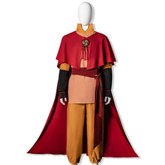 Cosplay Costume Aang Avatar Aang: The Last Airbender(2026) Film Cosplay Tenue Orange et Rouge Homme