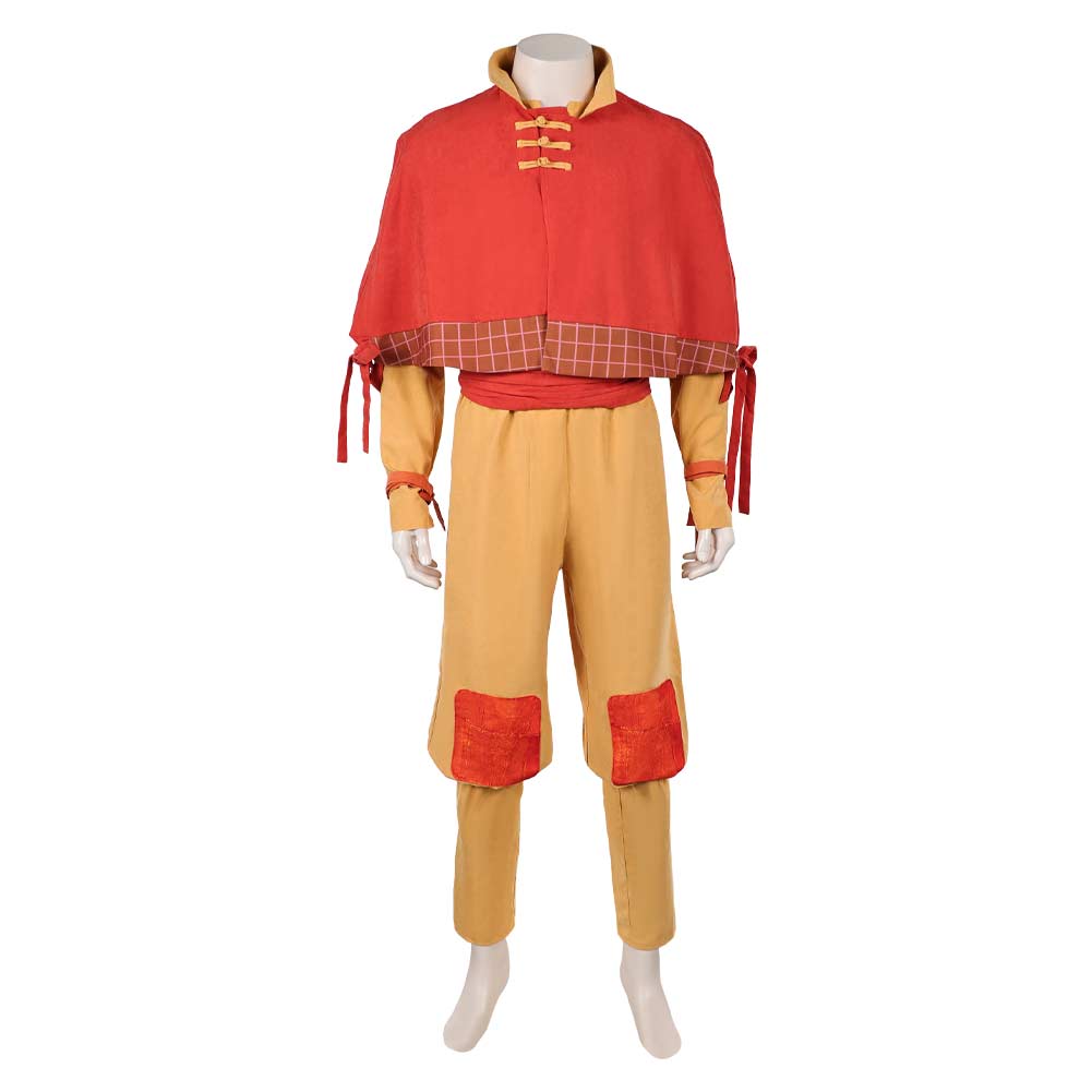 Cosplay Costume Aang Avatar: The Last Airbender 2(2026) TV Cosplay Tenue Orange et Jaune Homme