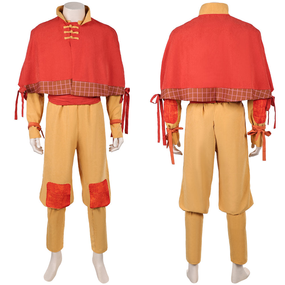 Cosplay Costume Aang Avatar: The Last Airbender 2(2026) TV Cosplay Tenue Orange et Jaune Homme