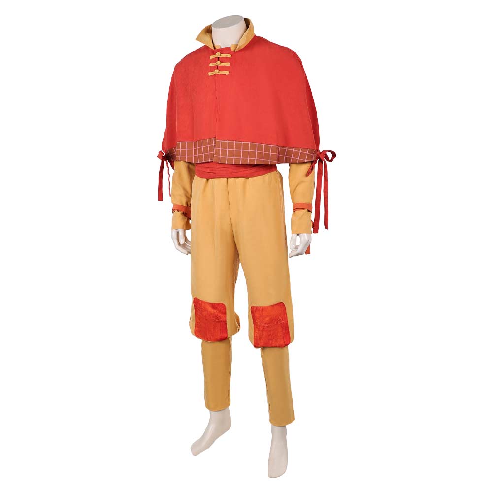 Cosplay Costume Aang Avatar: The Last Airbender 2(2026) TV Cosplay Tenue Orange et Jaune Homme